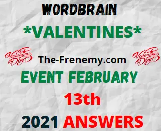 Wordbrain Valentines February 13 2021 Answers