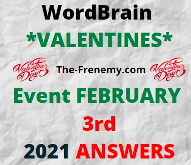 Wordbrain Valentines February 3 2021 Answers