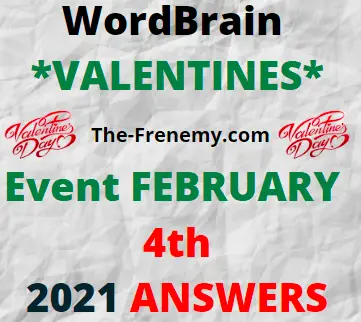 Wordbrain Valentines February 4 2021 Answers