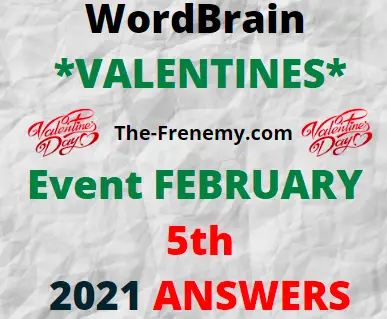 Wordbrain Valentines February 5 2021 Answers