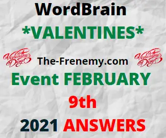 Wordbrain Valentines February 9 2021 Answers