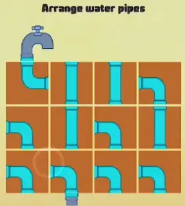 Brain Crazy Arrange water pipes Answers Puzzle