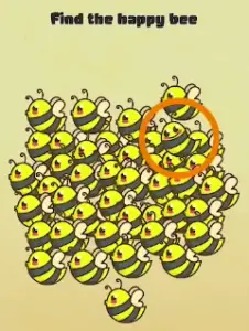 Brain Crazy Find the happy bee Answers Puzzle