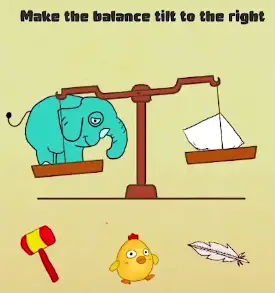 Brain Crazy Make the balance tilt Answers Puzzle