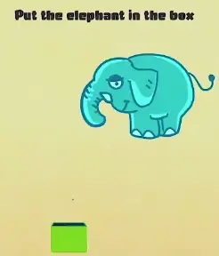 Brain Crazy Put the elephant in the box Answers Puzzle