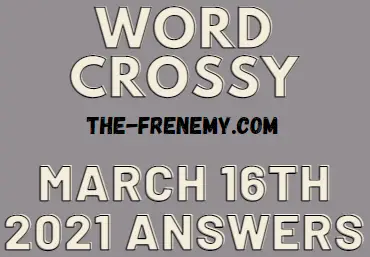 Word Crossy March 16 2021 Answers Puzzle