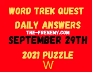 Word Trek Quest Daily Puzzle September 29 2021 Answers