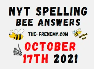 Spelling Bee Nyt October 17 2021 Answers Puzzle
