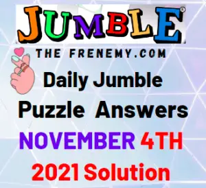 Daily Jumble Answers Today November 4 2021 Solution