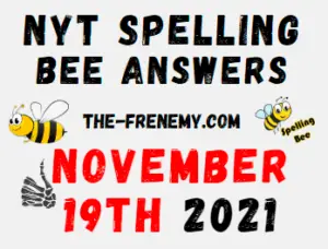 NYT Spelling Bee Solver November 19 2021 Answers Puzzle