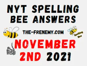 NYT Spelling Bee Solver November 2 2021 Answers Puzzle