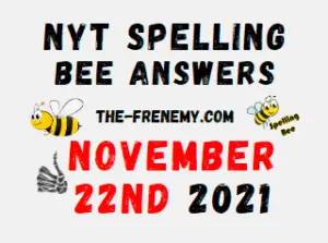 NYT Spelling Bee Solver November 22 2021 Answers Puzzle