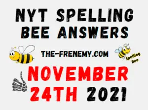 NYT Spelling Bee Solver November 24 2021 Answers Puzzle