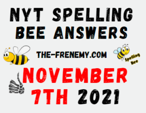 NYT Spelling Bee Solver November 7 2021 Answers Puzzle