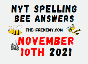 NYT Spelling Bee Sovler November 10 2021 Answers Puzzle