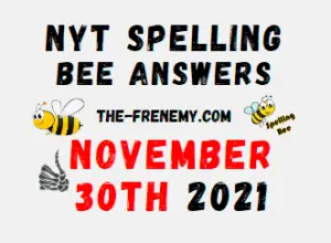 Nyt Spelling Bee Solver Puzzle November 30 2021 Answers