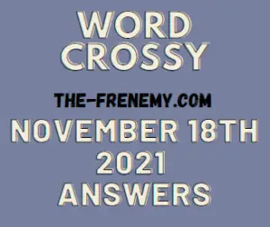 Word Crossy Daily November 18 2021 Answers Puzzle
