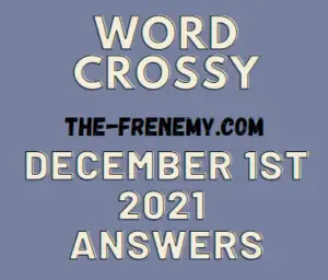 Word Crossy Daily Puzzle Decemeber 1 2021 Answers