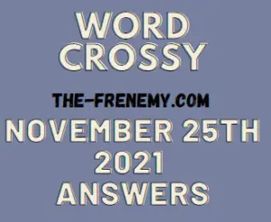 Word Crossy Daily Puzzle November 25 2021 Answers