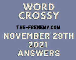 Word Crossy Daily Puzzle November 29 2021 Answers