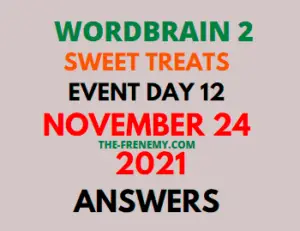 WordBrain 2 Sweet Treat Event Day 12 November 24 2021 Answers Puzzle