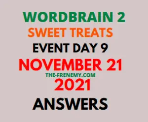 WordBrain 2 Sweet Treats Event Day 9 November 21 2021 Answers Puzzle