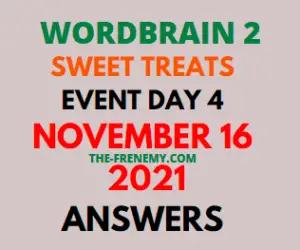 Wordbrain 2 Sweat Treats Event Day 4 November 16 2021 Answers Puzzle