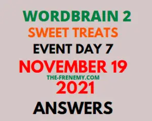 Wordbrain 2 Sweat Treats Event Day 7 November 19 2021 Answers Puzzle