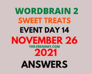 Wordbrain 2 Sweet Treats Event Day 14 November 26 2021 Answers Puzzle