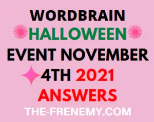Wordbrain Halloween Event November 4 2021 Answers Puzzle