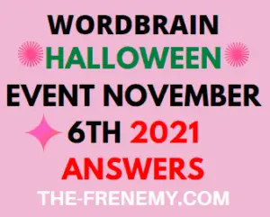 Wordbrain Halloween Event November 6 2021 Answers and Solution