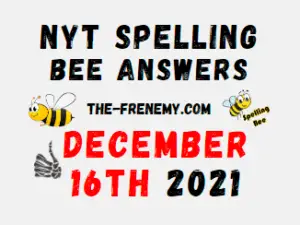NYT Spelling Bee Solver December 16 2021 Answers