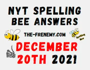 NYT Spelling Bee Solver December 20 2021 Answers Puzzle