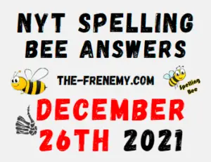 NYT Spelling Bee Solver December 26 2021 Answers