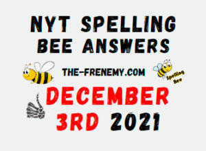 NYT Spelling Bee Solver December 3 2021 Answers Puzzle