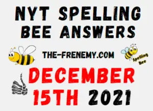 NYT Spelling Bee Solver Puzzle December 15 2021 Answers