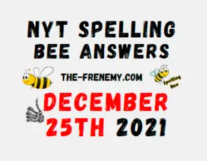 NYT Spelling Bee Solver Puzzle December 25 2021 Answers
