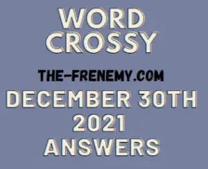 Word Crossy Daily Puzzle Challenge December 30 2021 Answers