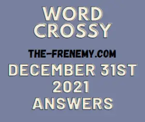 Word Crossy Daily Puzzle Challenge December 31 2021 Answers