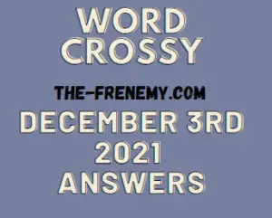 Word Crossy Daily Puzzle December 3 2021 Answers