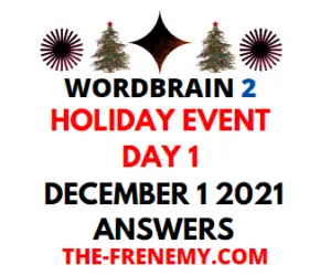 Wordbrain 2 Holiday Event Day 1 December 1 2021 Answers Puzzle
