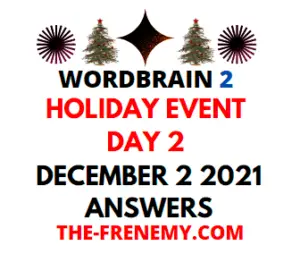 Wordbrain 2 holiday Event Day 2 December 2 2021 Answers Puzzle