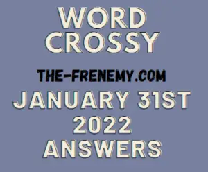 Word Crossy Daily Challenge Puzzle January 31 2022 Answers