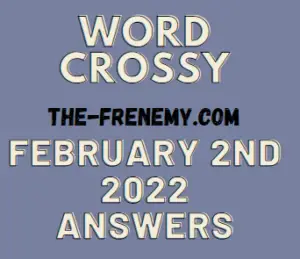 Word Crossy Daily Puzzle Challenge February 2 2022 Answers