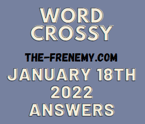 Word Crossy Daily Puzzle Challenge January 18 2022 Answers