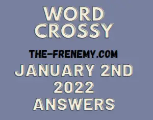 Word Crossy Daily Puzzle Challenge January 2 2022 Answers