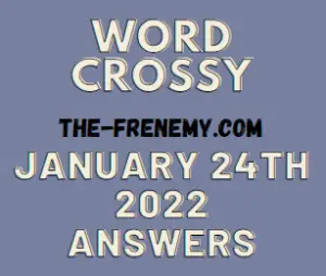 Word Crossy Daily Puzzle Challenge January 24 2022 Answers