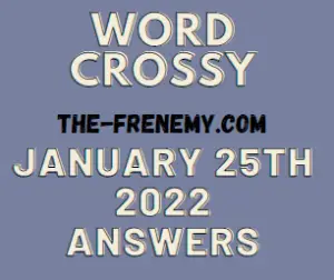 Word Crossy Daily Puzzle Challenge January 25 2022 Answers