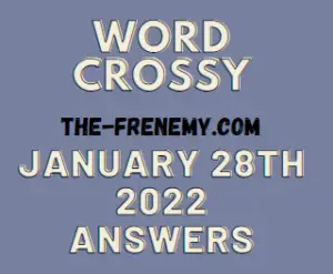 Word Crossy Daily Puzzle Challenge January 28 2022 Answers