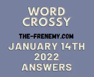 Word Crossy Daily Puzzle January 14 2022 Answers